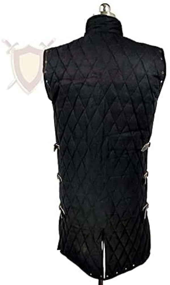 Amazon.com: Gambeson Jacket Vest Thick Padded Sleeve-Less